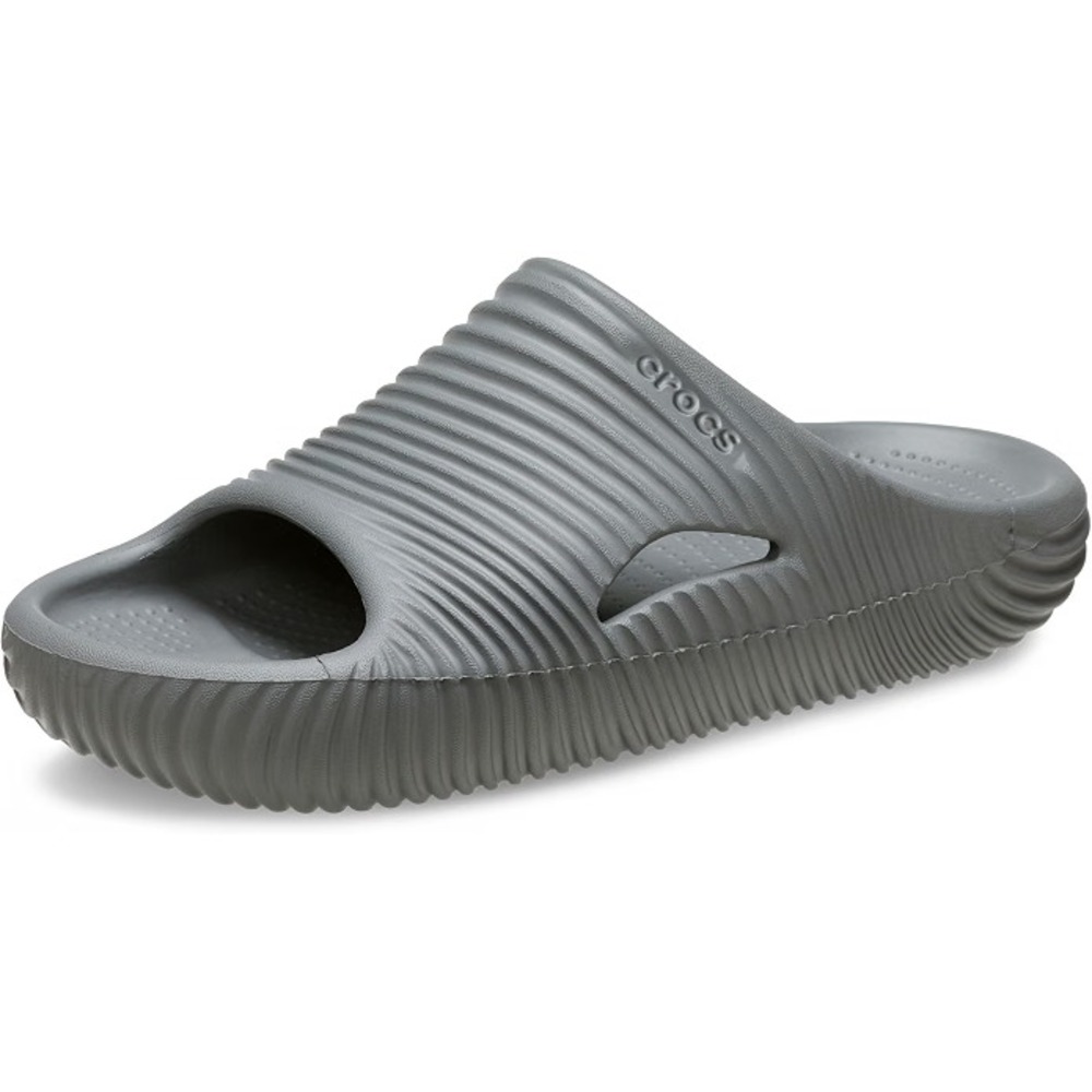 Crocs Mellow Tide Recovery Slides Mens 6 Woman 8 Slate Grey Sandals Wavy Sleek